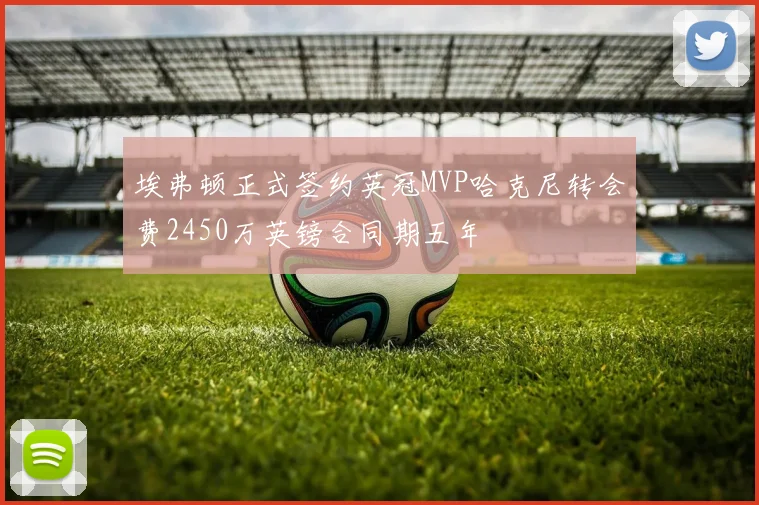 埃弗顿正式签约英冠MVP哈克尼转会费2450万英镑合同期五年